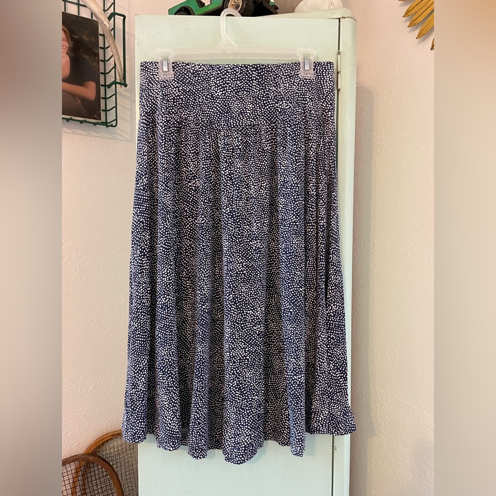 Hilary Radley Skirt, Blue Polka Dot, Size Small